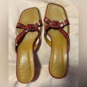Banana Republic red leather sandals
